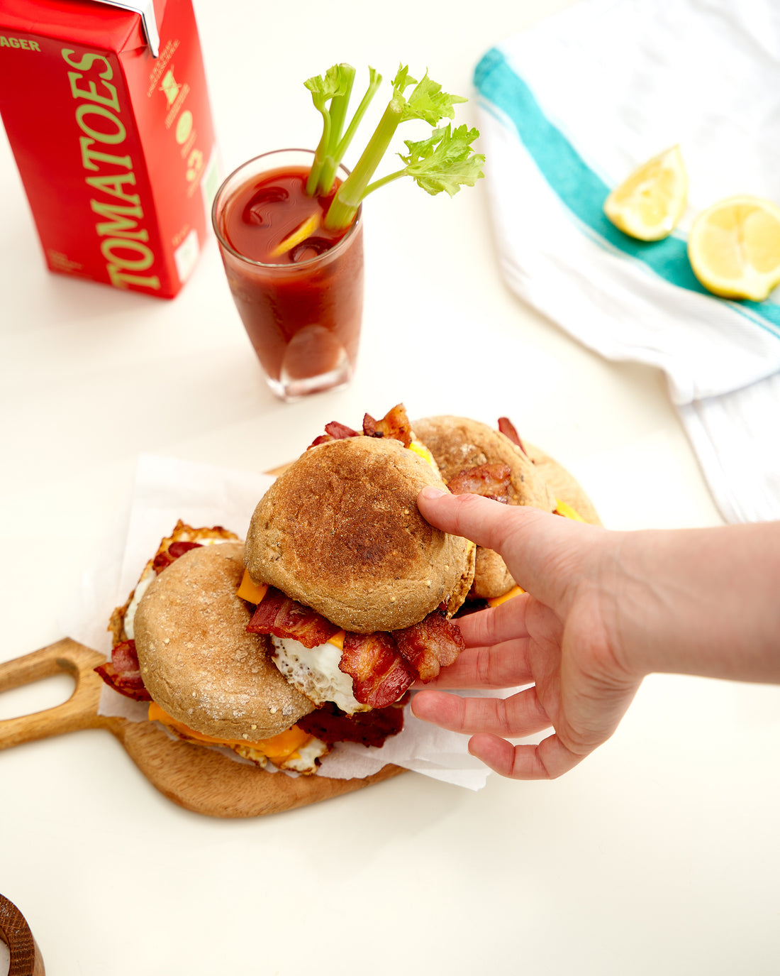 Breakfast Muffin and Bloody Mary Cocktail Recipe