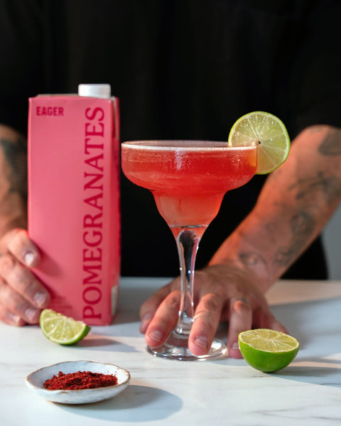 Pomegranate sumac martini. Big flavour. Low effort.